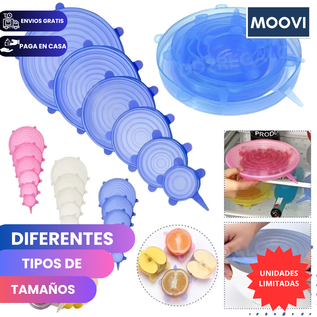 Kit Hermético 6 en 1 – Tapas de Silicona Ajustables