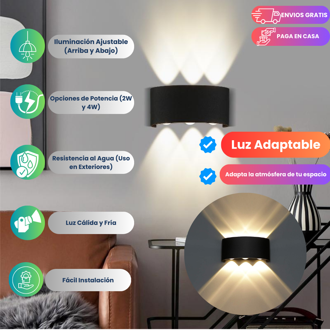 Lámpara Moderna LED de Pared