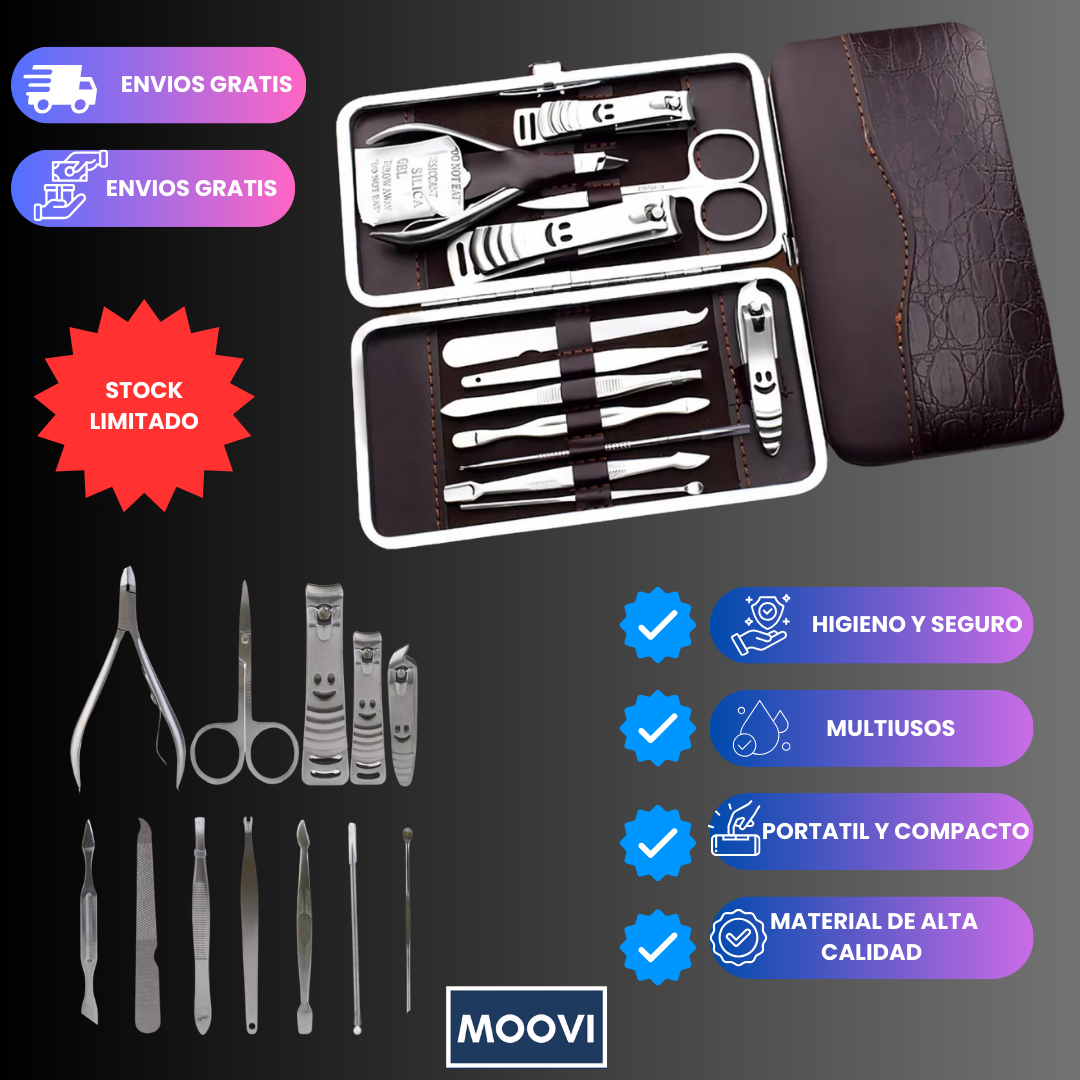 Kit de Manicura y Pedicura Premium® de 12 Piezas