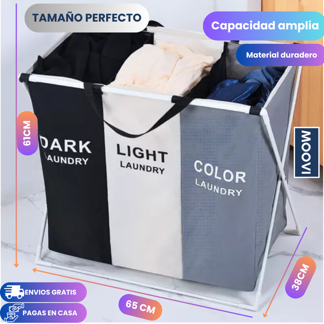 Canasto Cesto Organizador Ropa Sucia Grande Laundry Premium