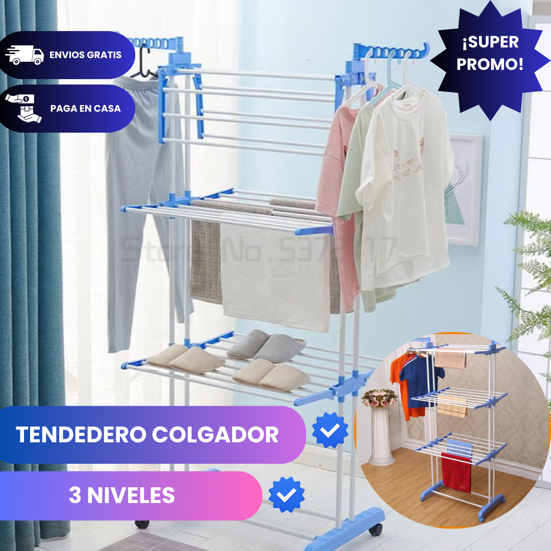 TENDEDERO PLEGABLE 3 NIVELES