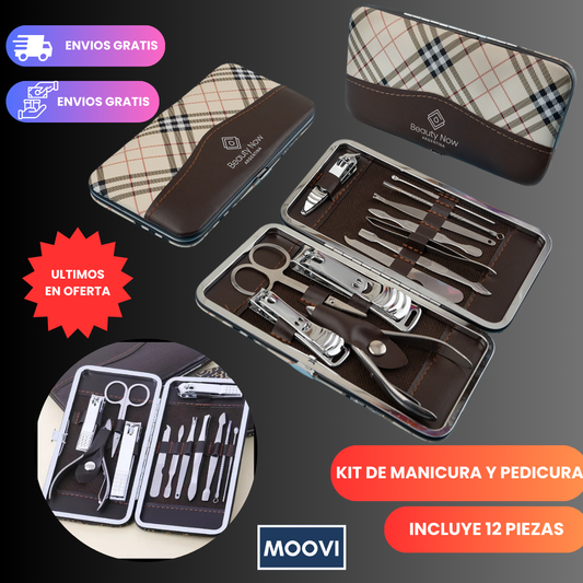Kit de Manicura y Pedicura Premium® de 12 Piezas