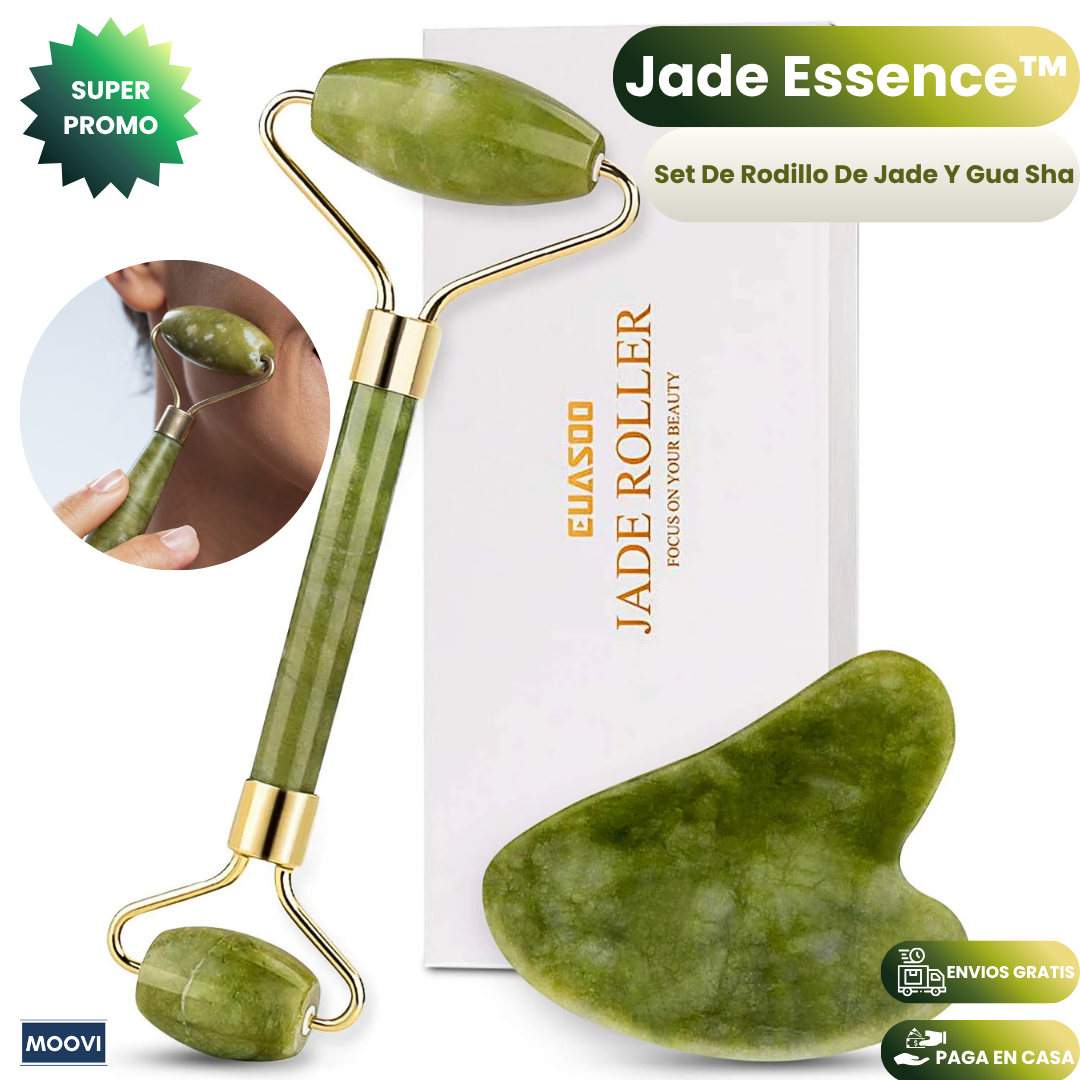 Jade Essence™ Set De Rodillo De Jade Y Gua Sha 🌿